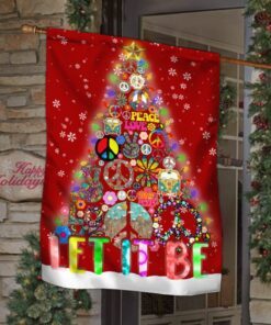 hippie christmas tree flag let it be ttv379fv1 3094