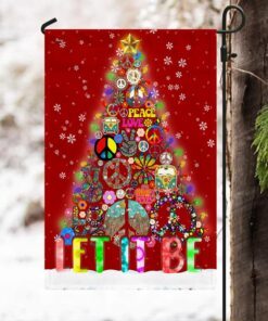 hippie christmas tree flag let it be ttv379fv1 5095