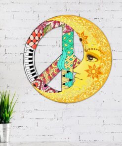 hippie moon hanging metal sign qnv36ms 5455