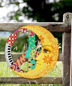 hippie moon hanging metal sign qnv36ms 6761