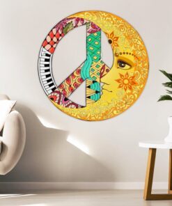 hippie moon hanging metal sign qnv36ms 7757