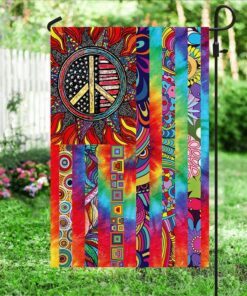 hippie sunflower. peace sign flag 2743