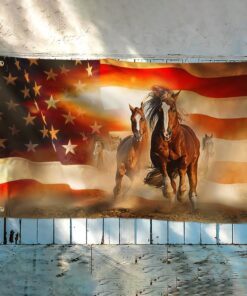 horse grommet flag horses running ant156gf 1413