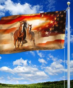 horse grommet flag horses running ant156gf 4184