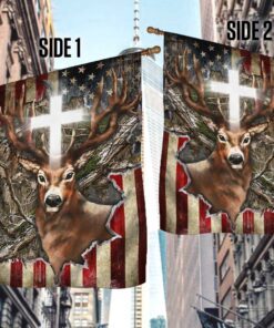 hunting flag deer &amp christian cross dbd3105f 4013