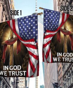 in god we trust. christian cross american flag tpt181f 3333