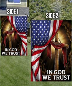 in god we trust. christian cross american flag tpt181f 5429