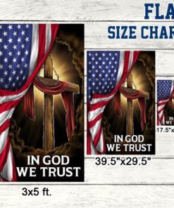 in god we trust. christian cross american flag tpt181f 6525