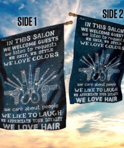 in this salon we love hair flag 8642