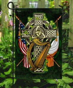 irish american celtic cross shamrock flag 5101