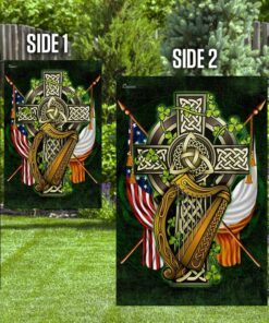 irish american celtic cross shamrock flag 8570