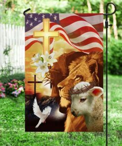 jesus, lion and lamb u.s flag mln13f 6577