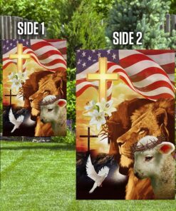 jesus, lion and lamb u.s flag mln13f 7610