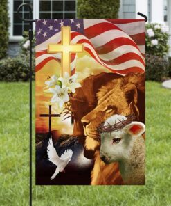 jesus, lion and lamb u.s flag mln13f 7611