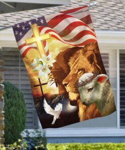 jesus, lion and lamb u.s flag mln13f 8301