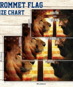 jesus and lion grommet flag faith over fear bnl24gf 2784