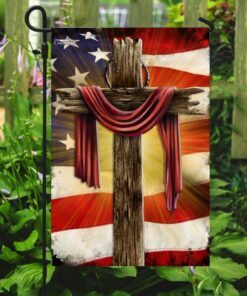 jesus christian cross american flag 5557