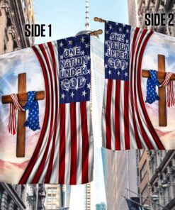 jesus cross flag one nation under god bnn273f 2045