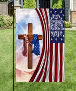 jesus cross flag one nation under god bnn273f 3089