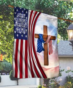 jesus cross flag one nation under god bnn273f 7182