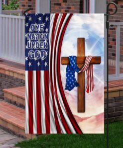 jesus cross flag one nation under god bnn273f 8482