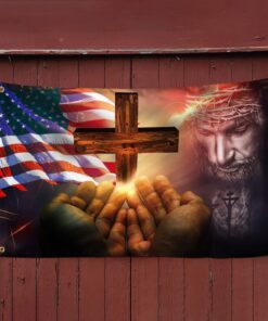 jesus grommet flag holy in hand ntb266gf 2187