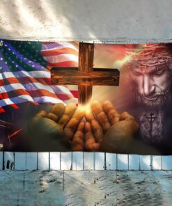 jesus grommet flag holy in hand ntb266gf 5498