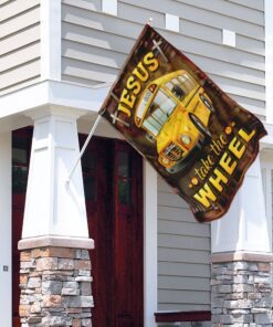 jesus take the wheel school bus driver flag 3294