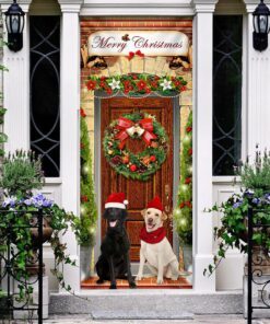 labrador retriever christmas door cover 3671