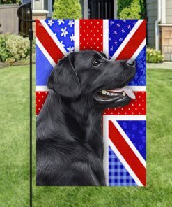 labrador retriever dog flag uk flower pattern ntb237f 7870