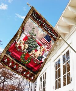 labrador retriever merry christmas flag 1750