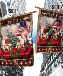 labrador retriever merry christmas flag 3205