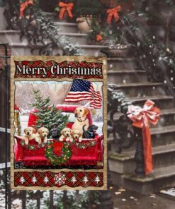 labrador retriever merry christmas flag 3508