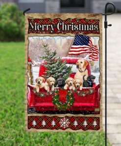 labrador retriever merry christmas flag 3512