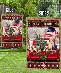 labrador retriever merry christmas flag 3795