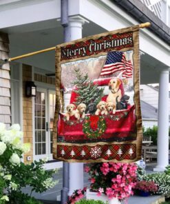 labrador retriever merry christmas flag 7640