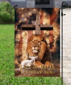 lion of judah lamb of god cross v1 flag 3426