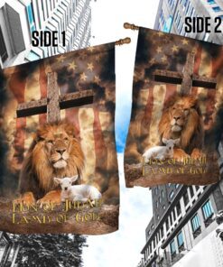 lion of judah lamb of god cross v1 flag 4903