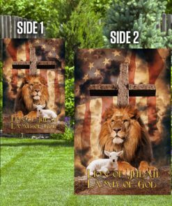 lion of judah lamb of god cross v1 flag 7606