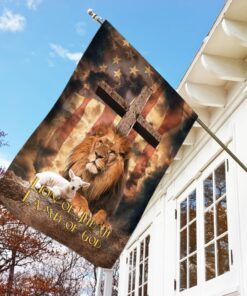 lion of judah lamb of god cross v1 flag 8965