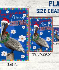 louisiana merry christmas flag brown pelican and magnolia bnn700f 8325