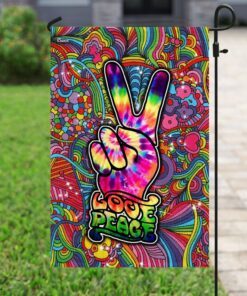 love peace hippie flag 4444