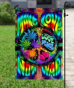 make love not war hippie flag 2133