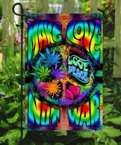 make love not war hippie flag 3425