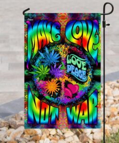 make love not war hippie flag 8101