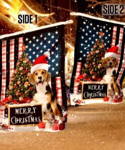 merry christmas beagle flag 3538