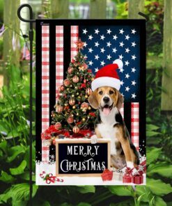 merry christmas beagle flag 4610