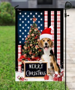 merry christmas beagle flag 6822