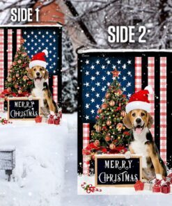 merry christmas beagle flag 6880