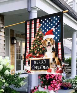 merry christmas beagle flag 7738